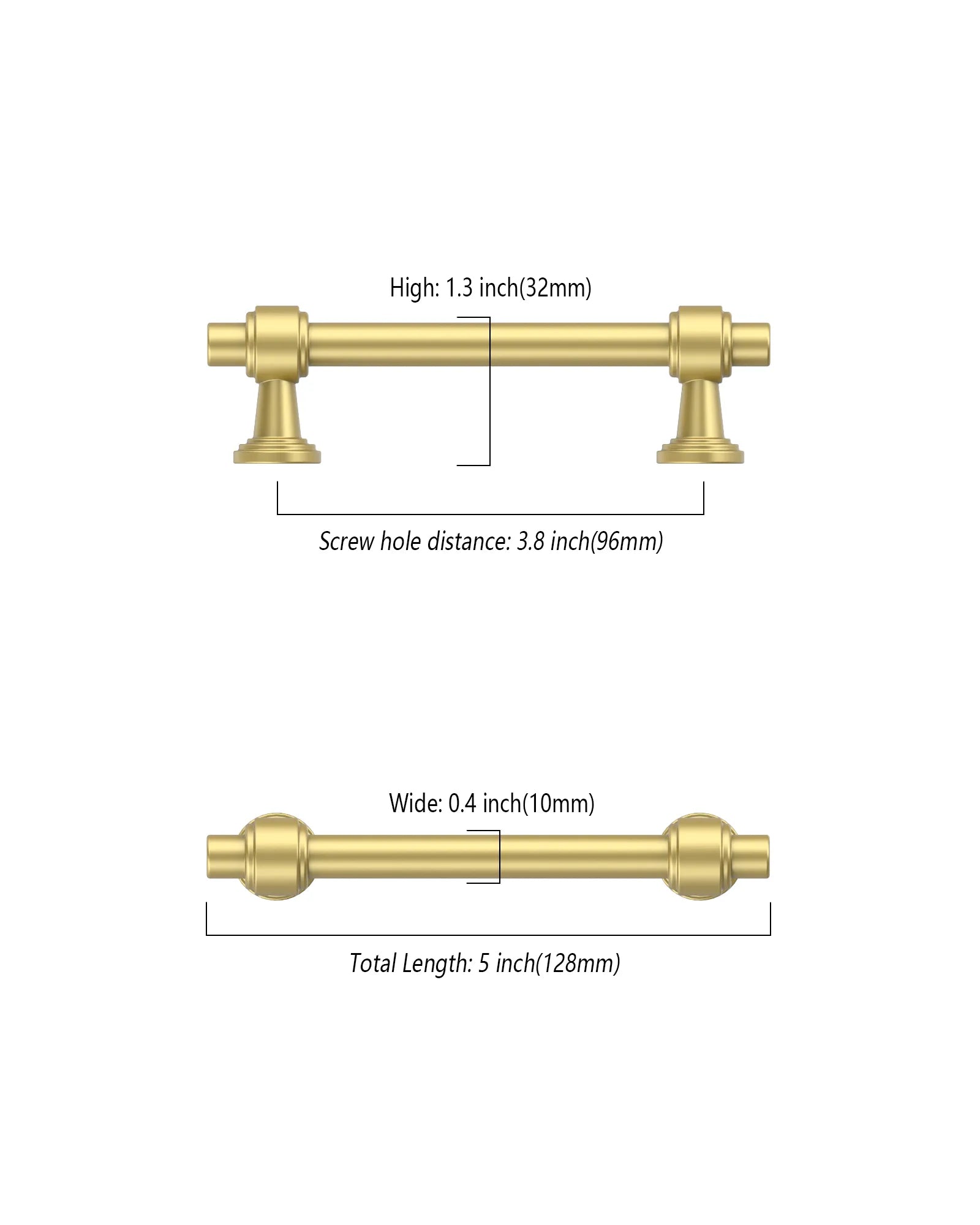 DESIGN2249 Solid Cabinet Handles – Modern Straight Bar Pulls for Cabinets, Drawers & Closets