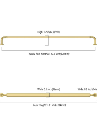 DESIGN2028 Brushed Gold Solid Handles