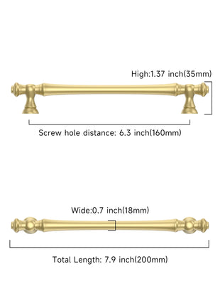 DESIGN3768 Brushed Gold Solid Cabinet Pulls
