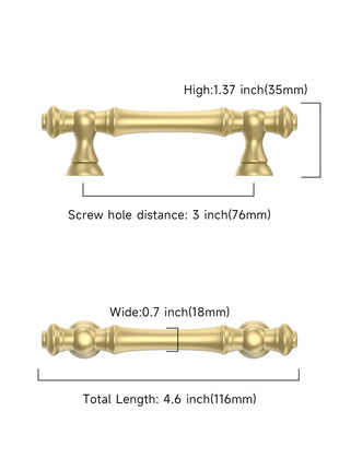 DESIGN3768 Brushed Gold Solid Cabinet Pulls