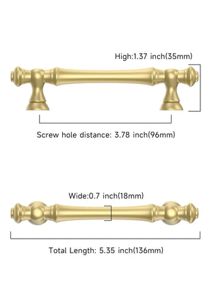 DESIGN3768 Brushed Gold Solid Cabinet Pulls