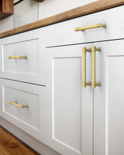DESIGN4518 Solid Cabinet Pulls – Knurled Brushed Brass Handles for Drawers & Cabinets
