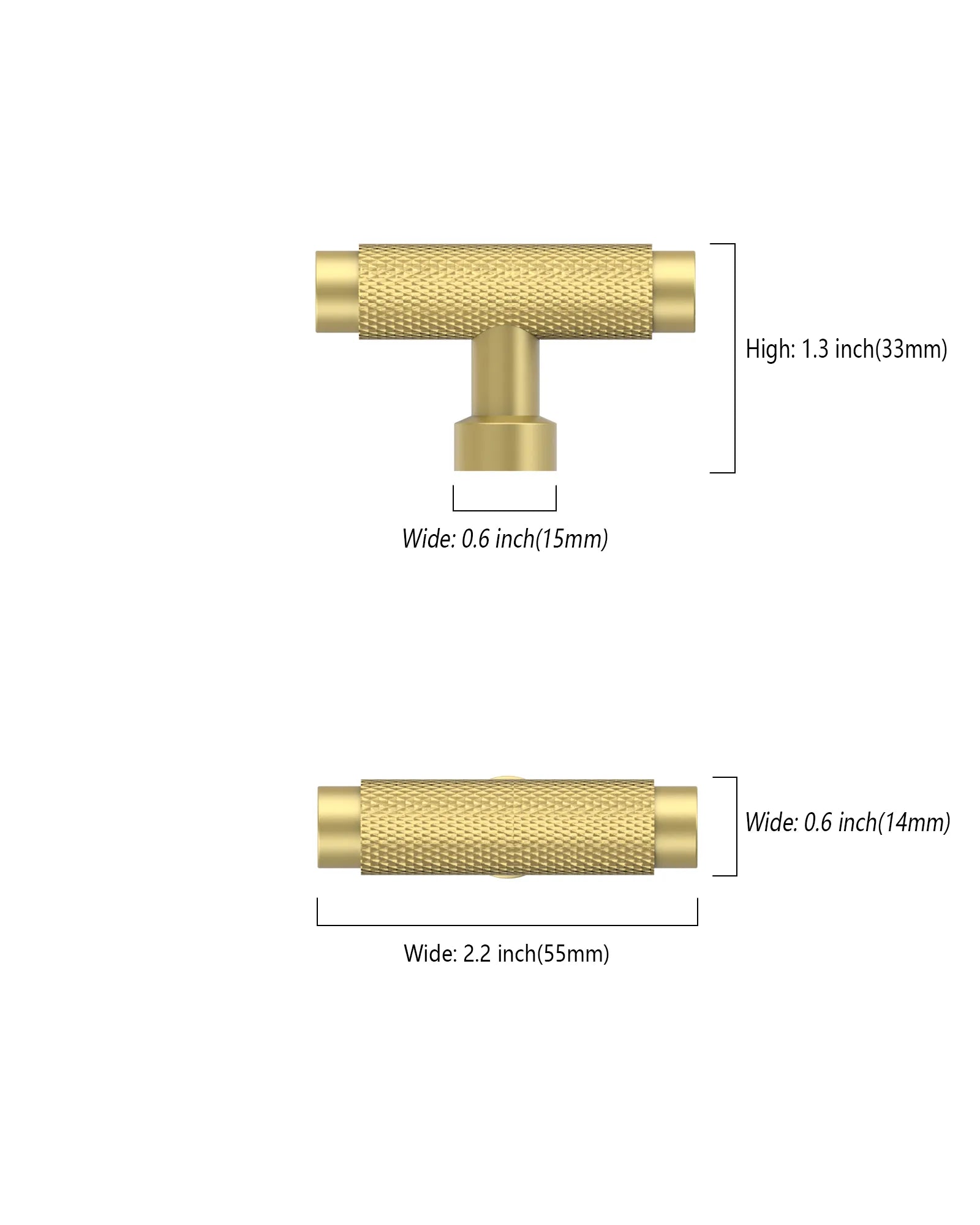 DESIGN4518 Solid Cabinet Knobs – Modern Brushed Gold Hardware for Cabinets, Drawers & Closets