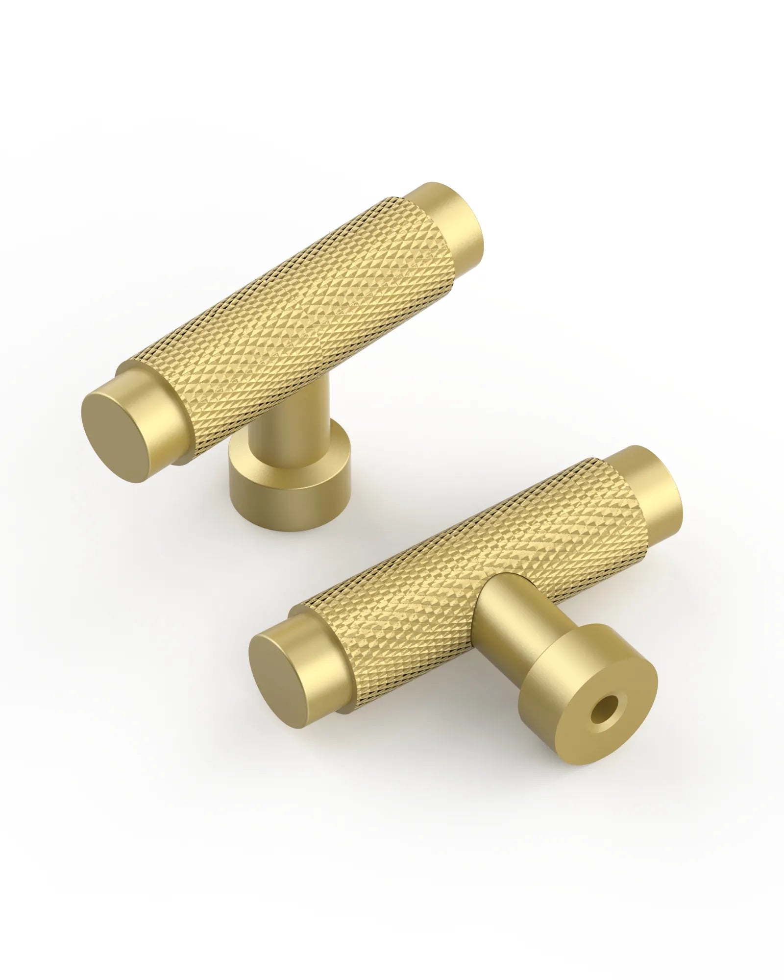DESIGN4518 Solid Cabinet Knobs – Modern Brushed Gold Hardware for Cabinets, Drawers & Closets