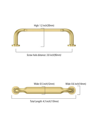 DESIGN2028 Brushed Gold Solid Handles