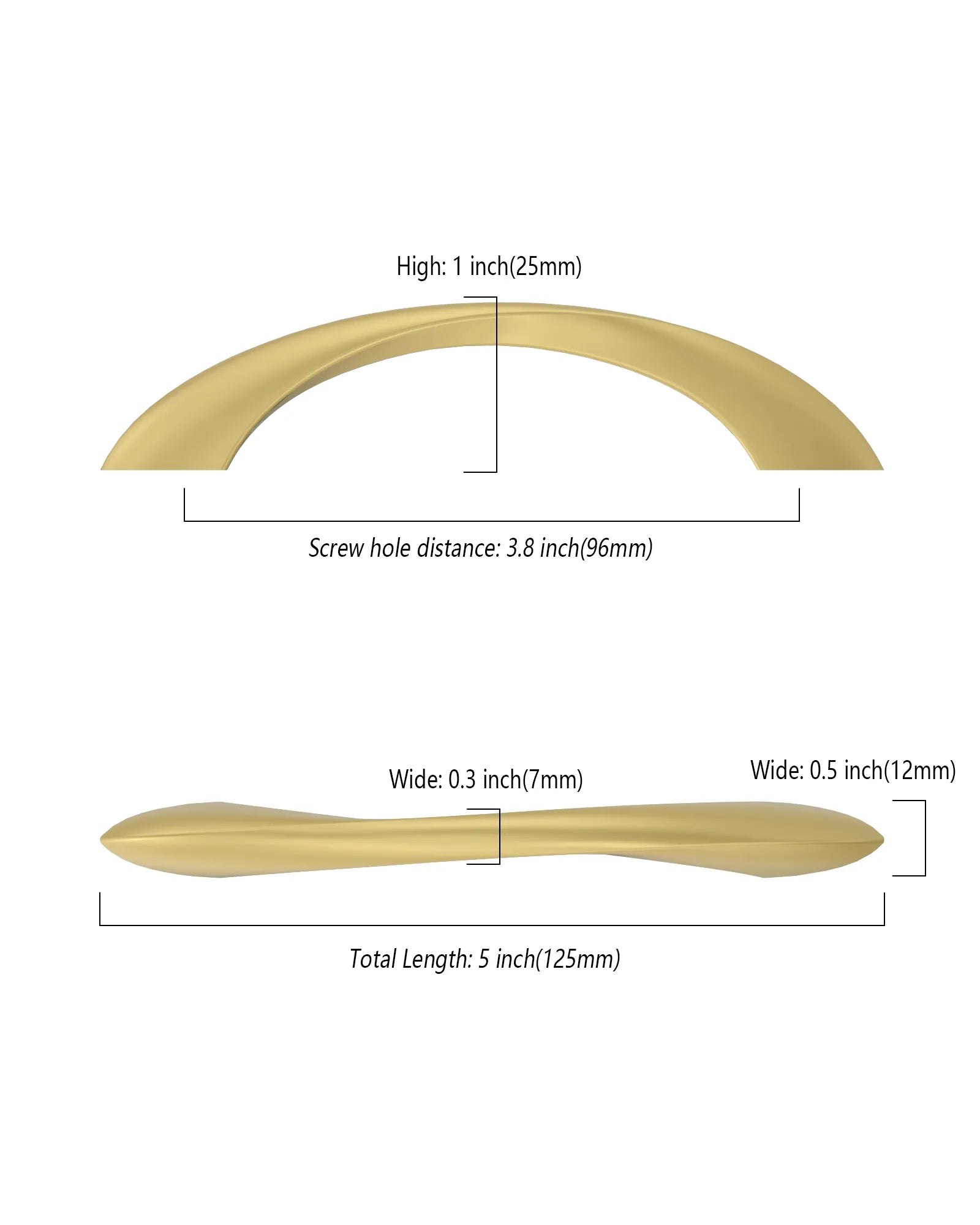 DESIGN2554 Solid Cabinet Pulls – Twisted Bar & Arched Bow Handles for Cabinets & Drawers
