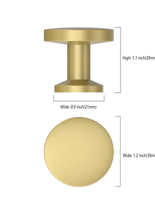 DESIGN2028 Brushed Gold Solid Knobs