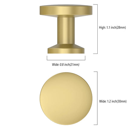 DESIGN2028 Brushed Brass Solid Knobs