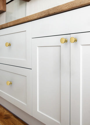DESIGN2028 Brushed Gold Solid Knobs