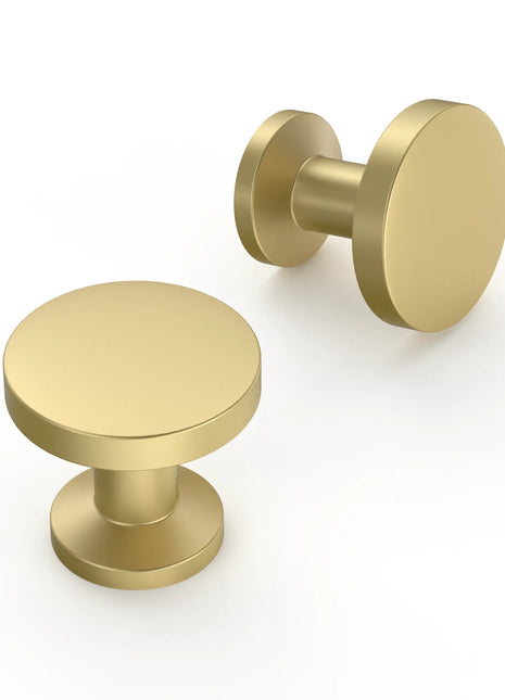 DESIGN2028 Brushed Gold Solid Knobs