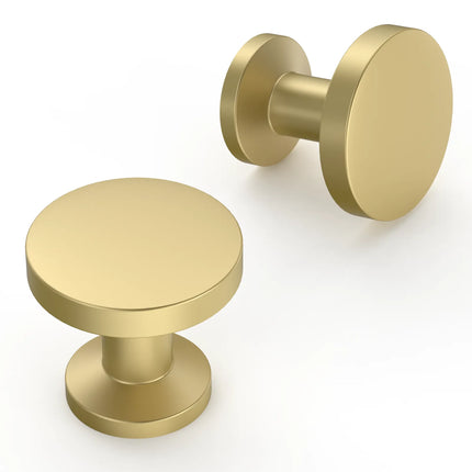 DESIGN2028 Brushed Brass Solid Knobs