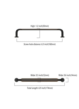 DESIGN2028 Oil Rubbed Bronze Solid Handles