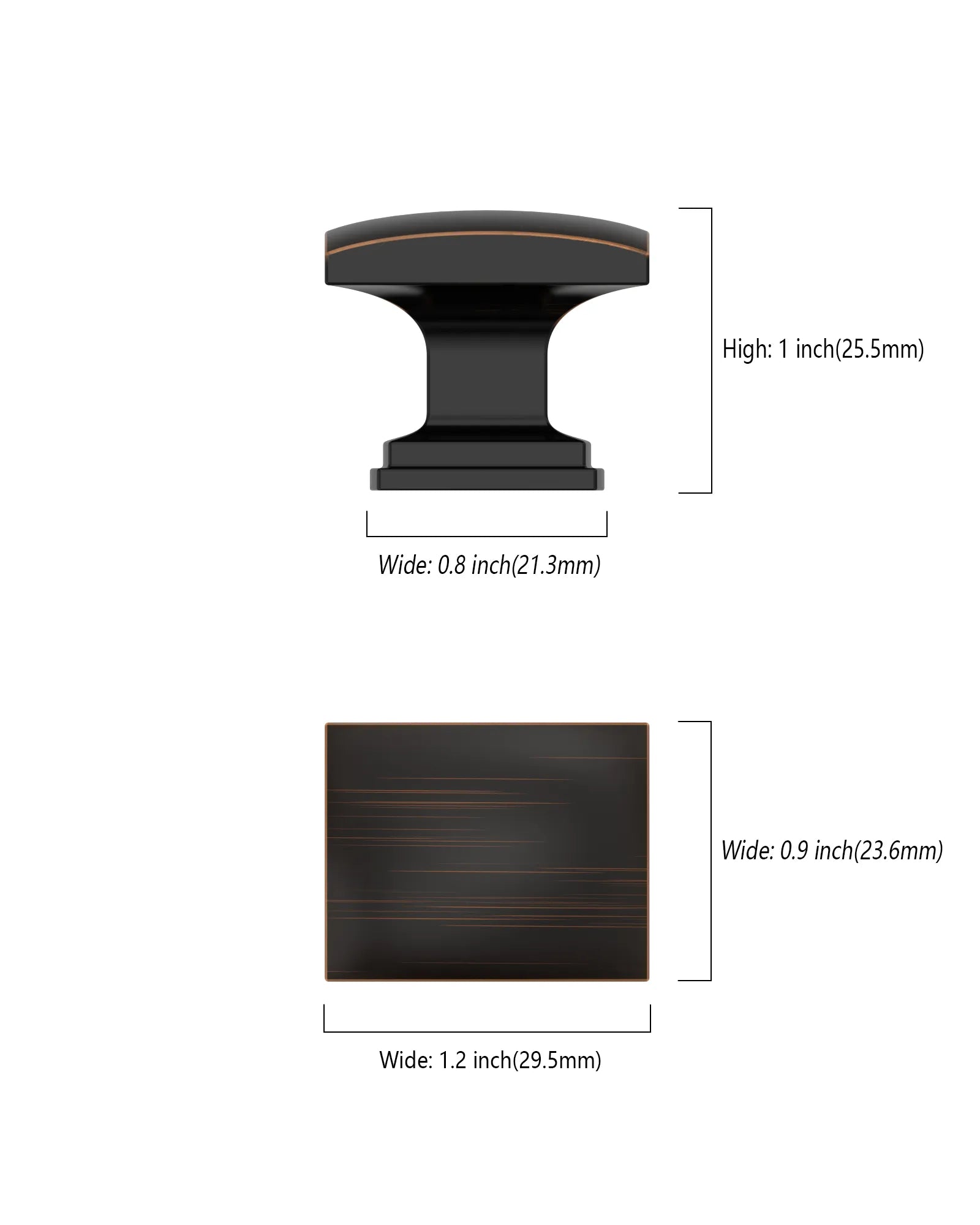 DESIGN2828 Solid Cabinet Knobs – Square Single Hole Knobs for Drawers & Cabinets