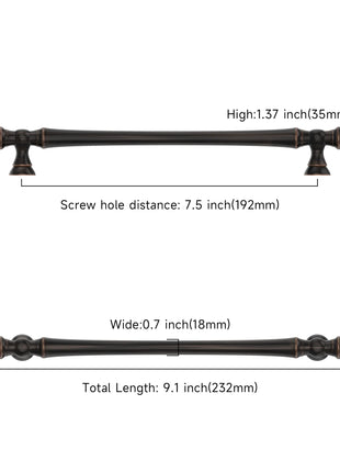 DESIGN3768 Oil Rubbed Bronze Solid Cabinet Pulls