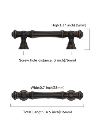 DESIGN3768 Oil Rubbed Bronze Solid Cabinet Pulls