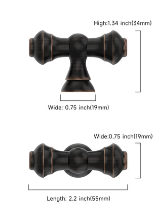 DESIGN3768 Oil Rubbed Bronze Solid Knobs