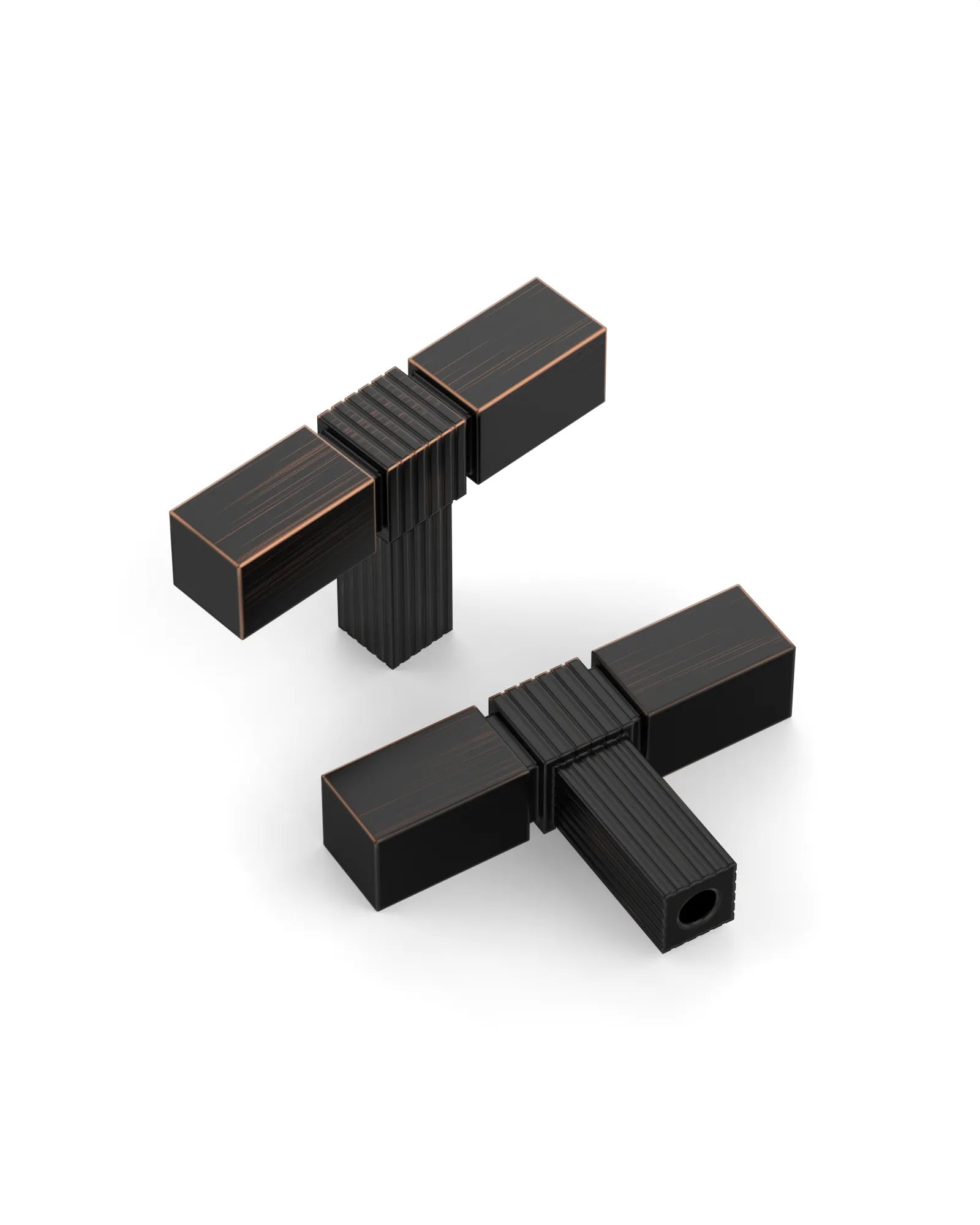 DESIGN3909 Solid Cabinet Knobs – Square Bar Hardware for Drawers, Cupboards & Closets