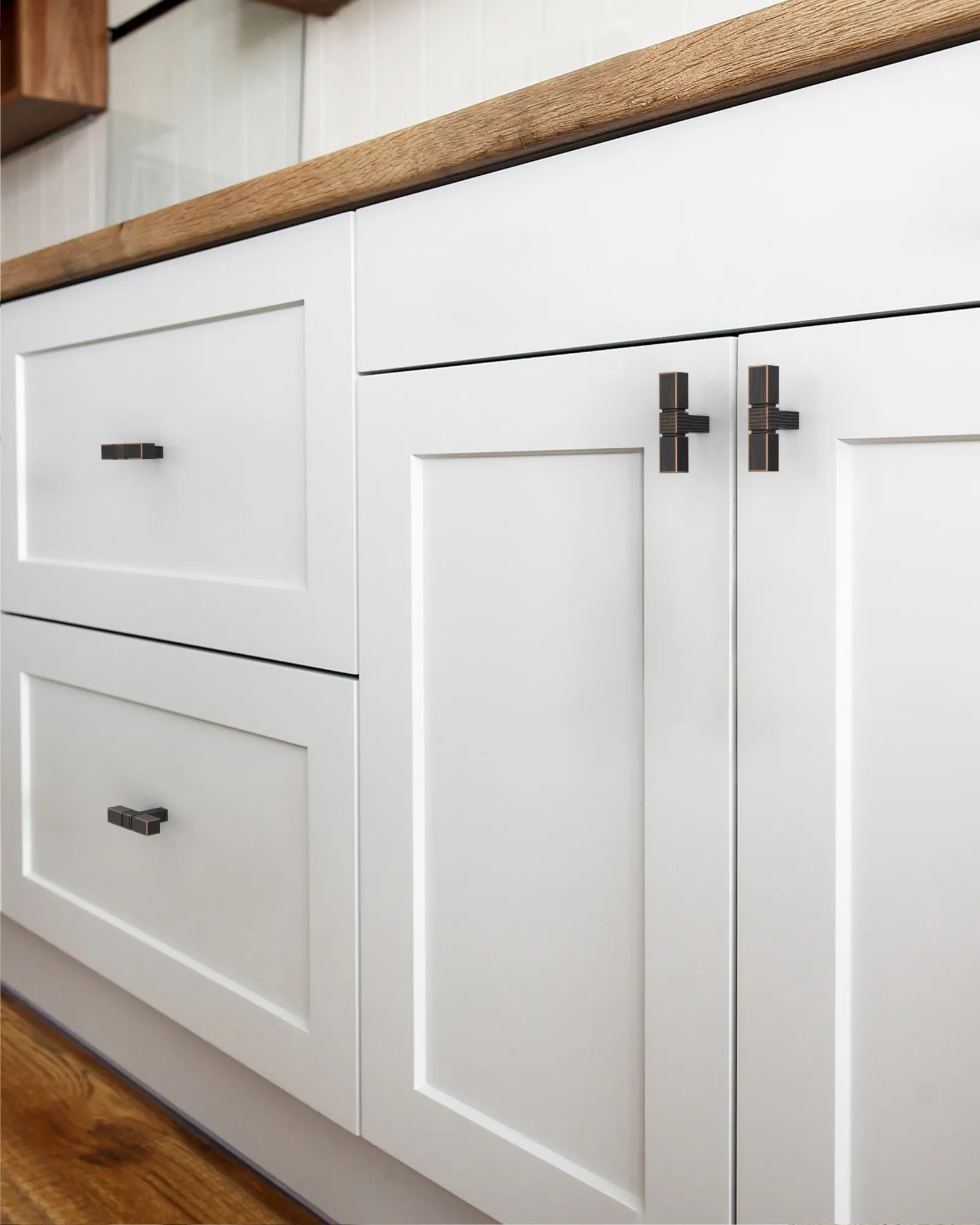 DESIGN3909 Solid Cabinet Knobs – Square Bar Hardware for Drawers, Cupboards & Closets