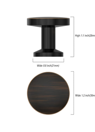 DESIGN2028 Oil Rubbed Bronze Solid Knobs
