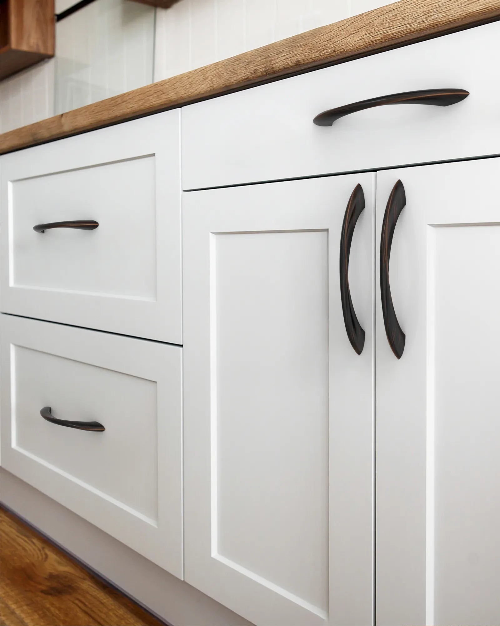 DESIGN2554 Solid Cabinet Pulls – Twisted Bar & Arched Bow Handles for Cabinets & Drawers