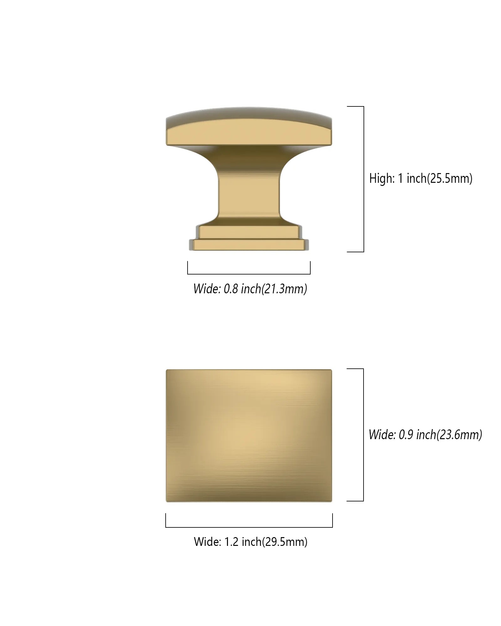 DESIGN2828 Solid Cabinet Knobs – Square Single Hole Knobs for Drawers & Cabinets