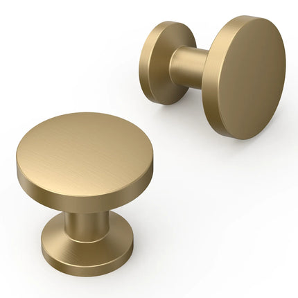 DESIGN2028 Brushed Brass Solid Knobs