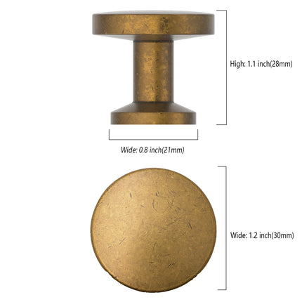 DESIGN2028 Brushed Brass Solid Knobs
