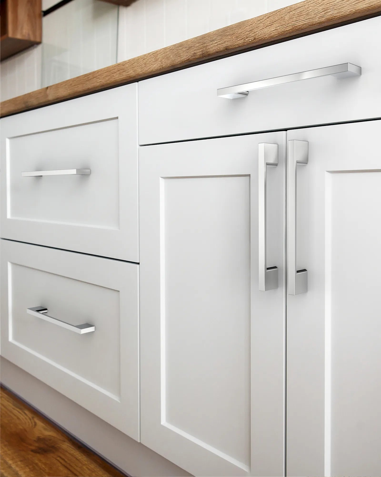 DESIGN2008 Solid Cabinet Handles – Modern Rectangle Pulls for Cabinets, Drawers & Closets