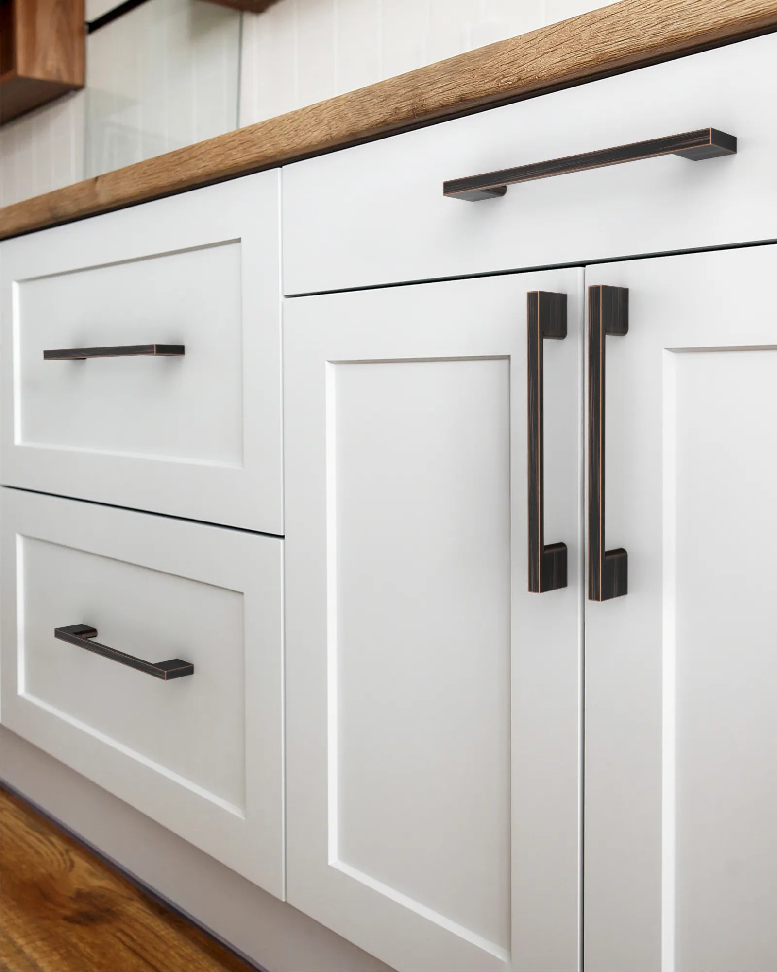 DESIGN2008 Solid Cabinet Handles – Modern Rectangle Pulls for Cabinets, Drawers & Closets