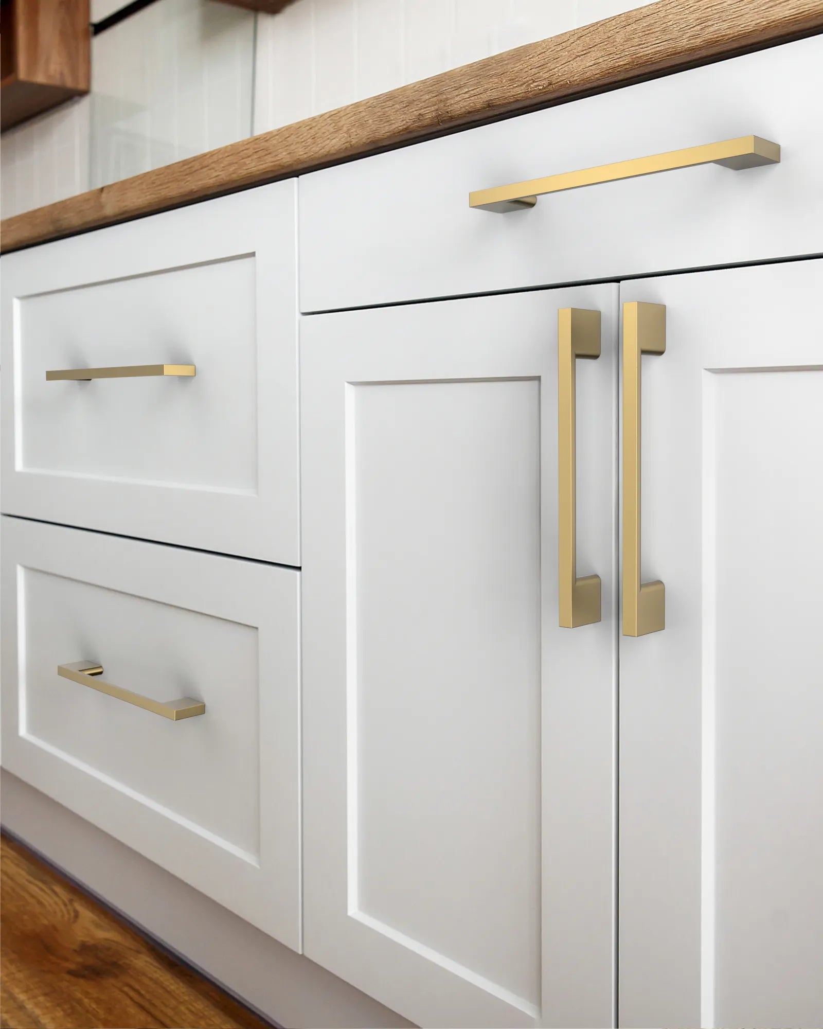 DESIGN2008 Solid Cabinet Handles – Modern Rectangle Pulls for Cabinets, Drawers & Closets