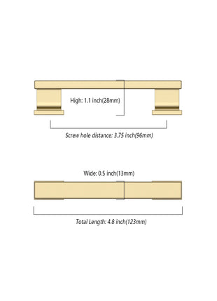 DESIGN2891 Brushed Brass Solid Handles