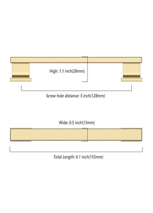 DESIGN2891 Brushed Brass Solid Handles