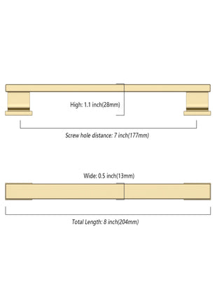 DESIGN2891 Brushed Brass Solid Handles