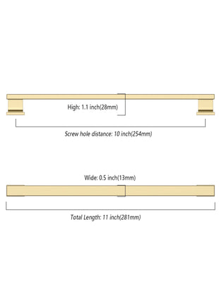 DESIGN2891 Brushed Brass Solid Handles