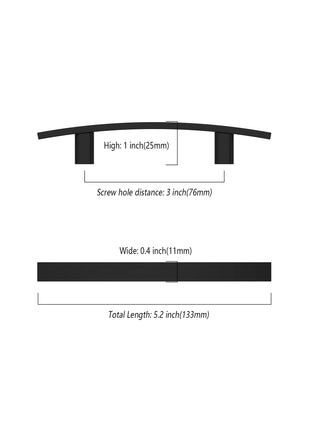 DESIGN3046 Matte Black Solid Handles