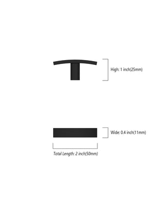 DESIGN3046 Matte Black Solid Knob
