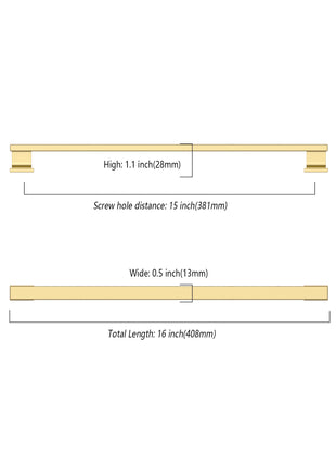 DESIGN2891 Brushed Gold Solid Handles