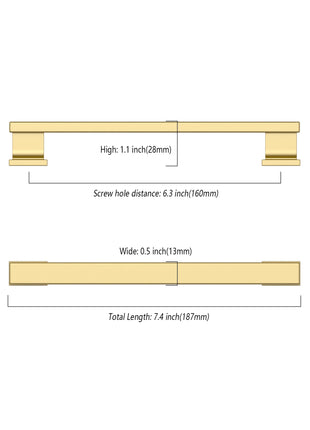 DESIGN2891 Brushed Gold Solid Handles