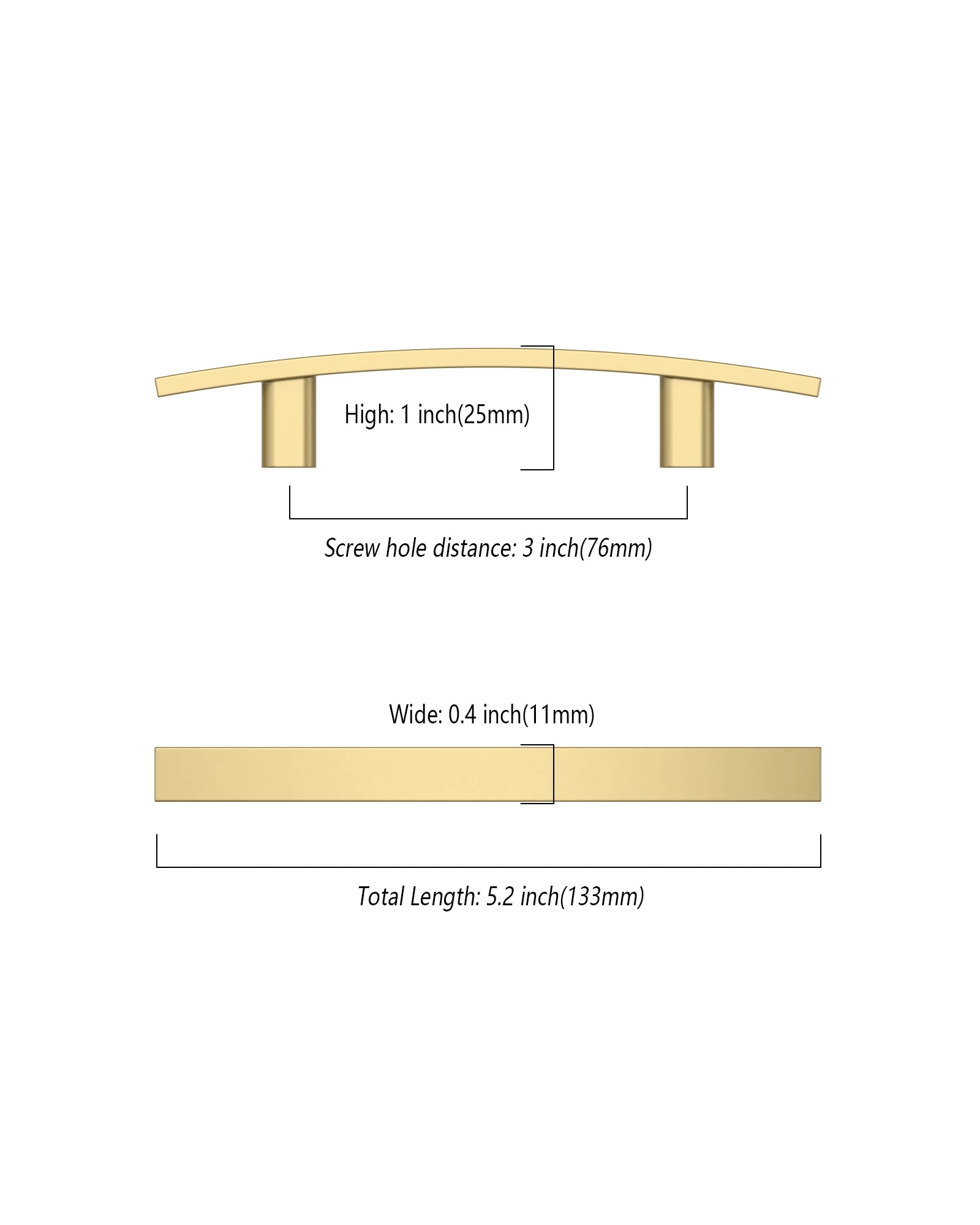 DESIGN3046 Solid Cabinet Handles | Sleek, Durable, and Easy to Install for Cabinets, Drawers & Closets
