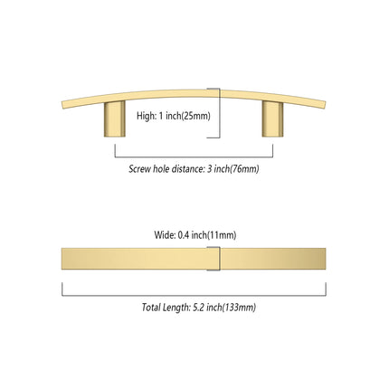 DESIGN3046 Brushed Gold Solid Handles