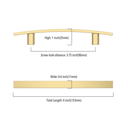 DESIGN3046 Brushed Gold Solid Handles