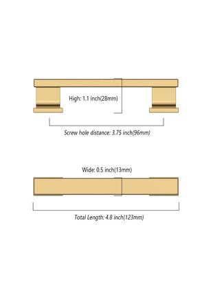 DESIGN2891 Champagne Bronze Solid Handles