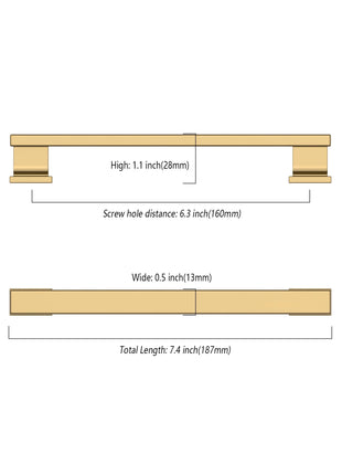 DESIGN2891 Champagne Bronze Solid Handles