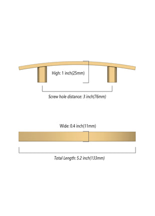 DESIGN3046 Champagne Bronze Solid Handles