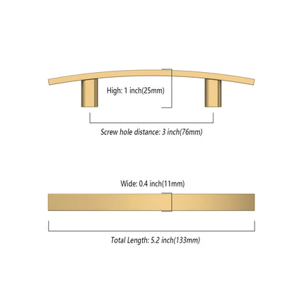 DESIGN3046 Brushed Gold Solid Handles
