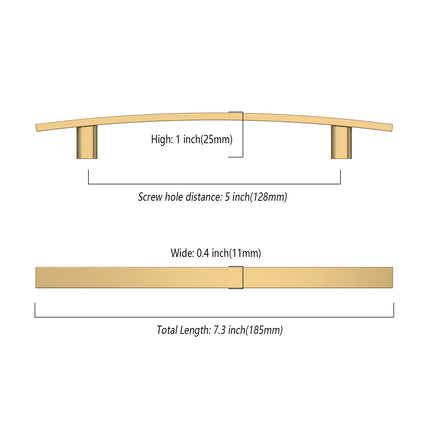 DESIGN3046 Brushed Gold Solid Handles