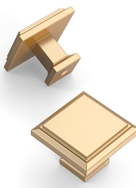DESIGN2044 Brushed Brass Solid Knobs
