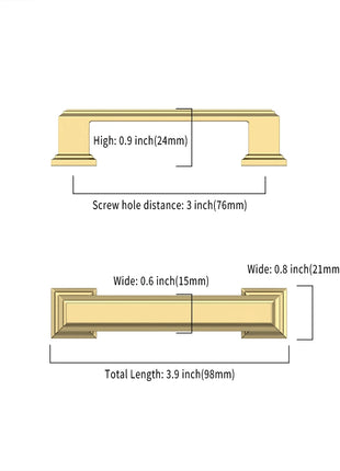 DESIGN2044 Brushed Gold Solid Handles