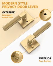 ZR01-098A Satin Champagne Bronze Door Levers, Knurled Square Rosette | Privacy, Passage, Dummy