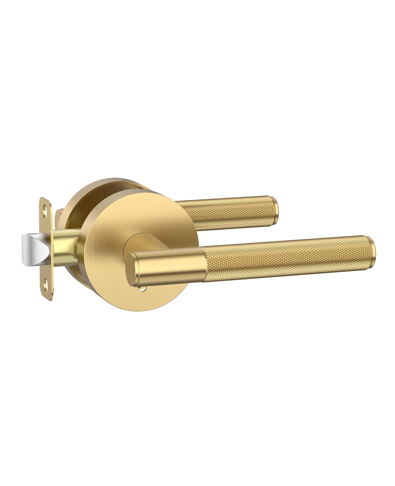 ZR02-124A Matte Black Door Handle Knurled Lever Modern Style | Privacy, Passage, Dummy
